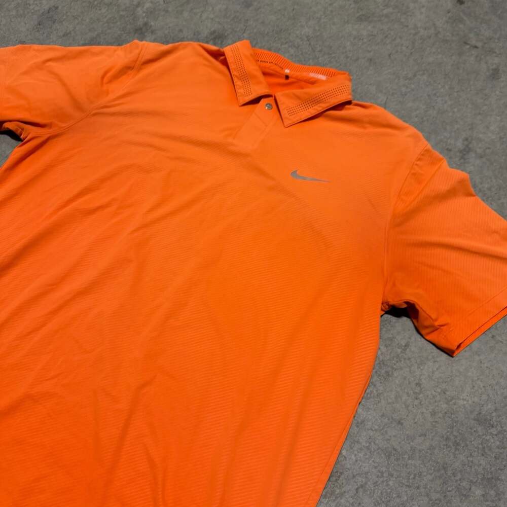 Nike Tiger Woods Orange Dri-FIT Golf Polo Shirt Size L